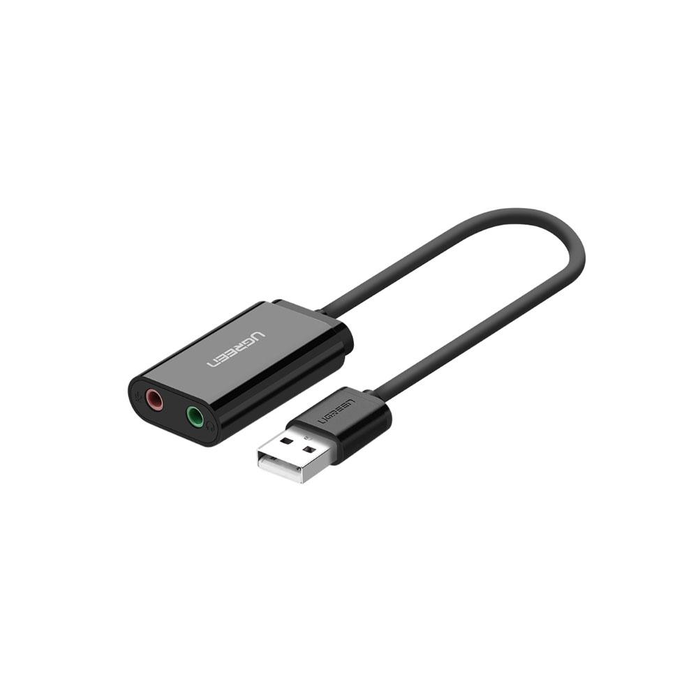 JIBGO - จิ๊บโก จำหน่ายสินค้าหลากหลาย และคุณภาพดี | SOUND CARD (ซาวด์การ์ด) UGREEN USB 2.0 TO EXTERNAL SOUND ADAPTER 0.3 METER [30724] CABLE